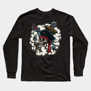 Smoking Pirate Long Sleeve T-Shirt